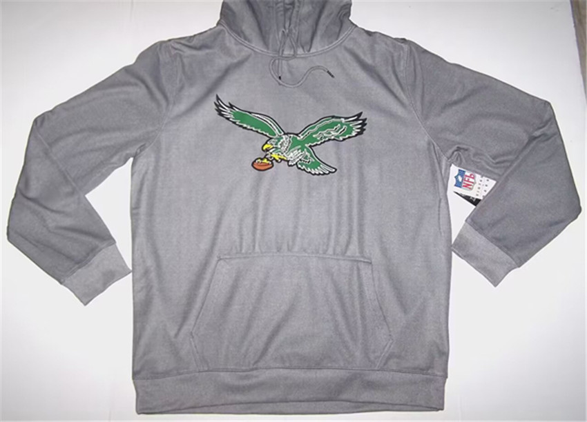 Men's Gray Philadelphia Eagles Throwback Pullover Hoodie